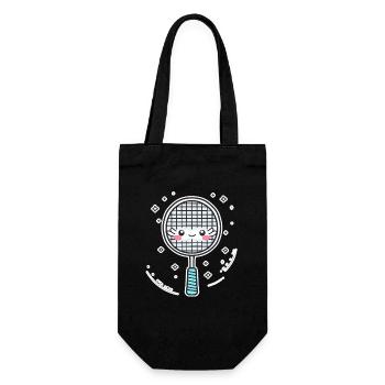 Badminton Racket Comic Look - Gift Bag for Bottles - black - Front