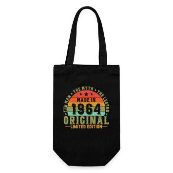 Vinatge 1964 Birthday Gift - Gift Bag for Bottles - black - Front