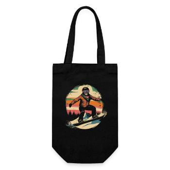 Snowboarder Illustration - Gift Bag for Bottles - black - Front