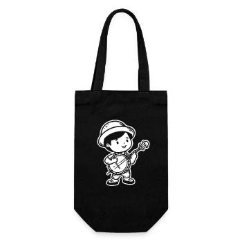 Small banjo player - Gift Bag for Bottles - black - Front