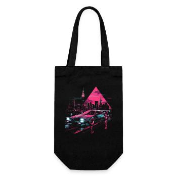 Synthwave Retro Car City Vaporwave 80s 90s - Gift Bag for Bottles - black - Front