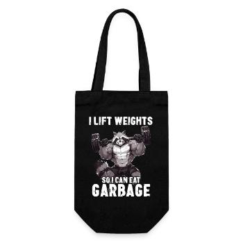 Waschbär Gym Workout Gewichtheben Geschenk - Geschenkbeutel für Flaschen - Schwarz - Vorne