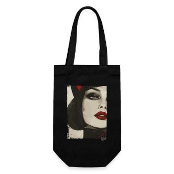 Vintage cat girl in black suit - Gift Bag for Bottles - black - Front