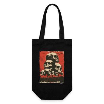 Propaganda-Stil – Ein Berg aus Totenköpfen - Geschenkbeutel für Flaschen - Schwarz - Vorne