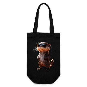Loutre Loutre de mer Loutre Loutre Martre amour Loutre mignonne - Sac à bouteille - noir - Devant