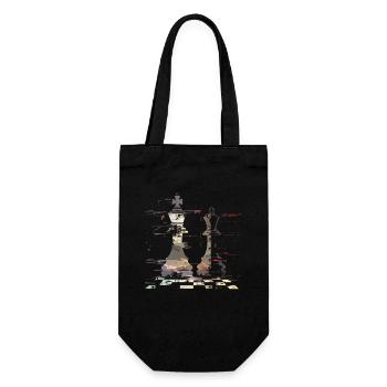 Chess Queen and King Graphic - Gift Bag for Bottles - black - Front