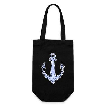 Anchor Symbol North Sea Boat - Gift Bag for Bottles - black - Front