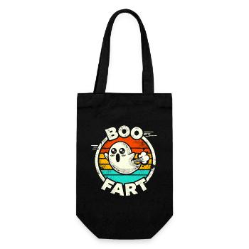 Lustiger Geist furzt – Halloween Spaß - Geschenkbeutel für Flaschen - Schwarz - Vorne