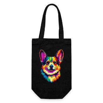 Corgi Colorful Rainbow Welsh Corgi Cardigan Corgi Corgi - Gift Bag for Bottles - black - Front