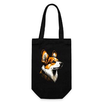 Corgi Welsh Corgi Cardigan Hund Süß Waliser Corgis - Geschenkbeutel für Flaschen - Schwarz - Vorne