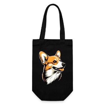 Corgi Welsh Corgi Cardigan Hund Süß Waliser Corgis - Geschenkbeutel für Flaschen - Schwarz - Vorne