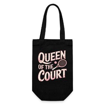 Queen of the Court Tennis - Geschenkbeutel für Flaschen - Schwarz - Vorne