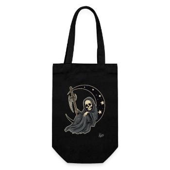 Little cute Grim Reaper sleeping on the moon - Gift Bag for Bottles - black - Front