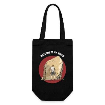 stylish boulder t-shirt boy rock climbing - Gift Bag for Bottles - black - Front