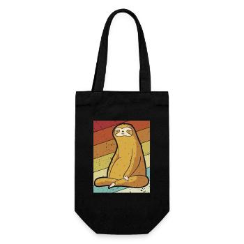 Retro Pilosa Folivora Brown-Throated Lover Sloth - Gift Bag for Bottles - black - Front