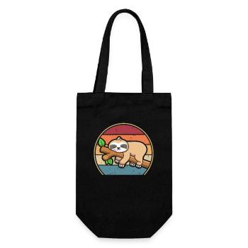 Retro Brown-Throated Pilosa Folivora Lover Sloth - Gift Bag for Bottles - black - Front