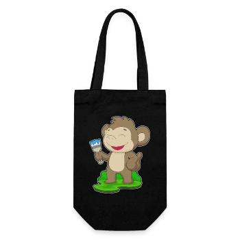 Singe Peintre Pinceau Peinture - Sac à bouteille - noir - Devant