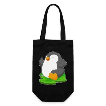Pinguin Jogger Joggen Sport - Geschenkbeutel für Flaschen - Schwarz - Vorne