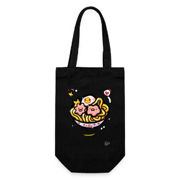 Kawaii Ramen Suppe - Geschenkbeutel für Flaschen - Schwarz - Vorne