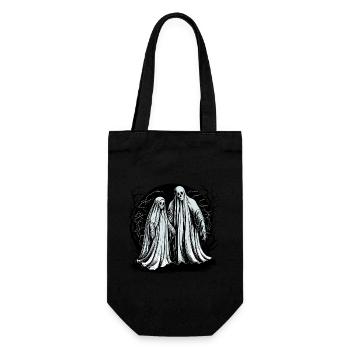 Scary ghost couple haunting - Gift Bag for Bottles - black - Front