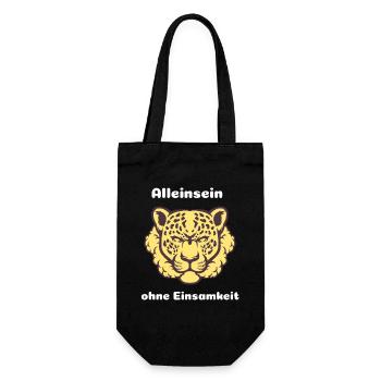 Being alone without loneliness: leopard spirit - Gift Bag for Bottles - black - Front
