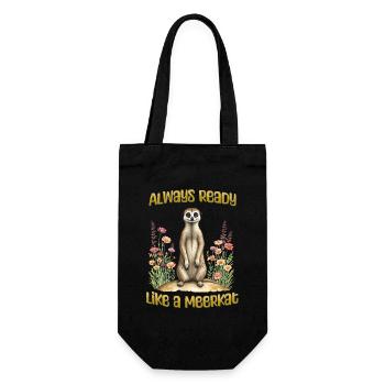 Always ready like a meerkat - Gift Bag for Bottles - black - Front