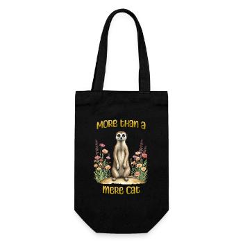 Mehr als nur eine Katze, lustiges Erdmännchen-T- - Geschenkbeutel für Flaschen - Schwarz - Vorne