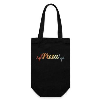 Vintage Pizza Heartbeat - Gift Bag for Bottles - black - Front