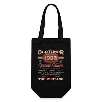 32. Geburtstag Oldtimer September 1992 Jahrgang 92 - Geschenkbeutel für Flaschen - Schwarz - Vorne