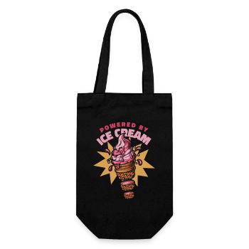Powered By Ice Cream Maker Gelato Frozen Dessert - Gift Bag for Bottles - black - Front