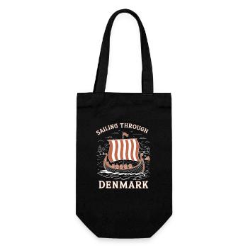 Wikingerschiff Sailing Through Denmark - Geschenkbeutel für Flaschen - Schwarz - Vorne