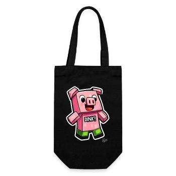 hier kommt das lustige oink Pixel-Schwein - Geschenkbeutel für Flaschen - Schwarz - Vorne
