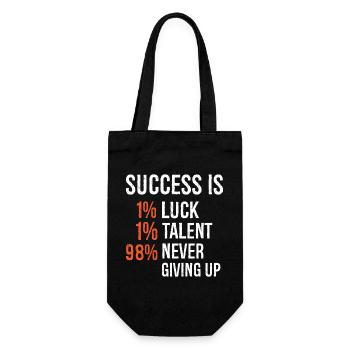 success Is 1 luck 1 talent 98 never giving up - Gift Bag for Bottles - black - Front