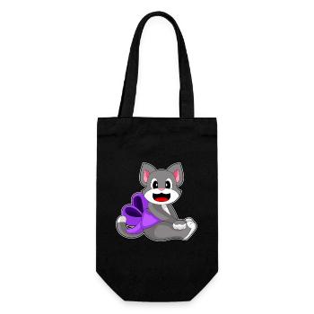 Cat Bow - Gift Bag for Bottles - black - Front