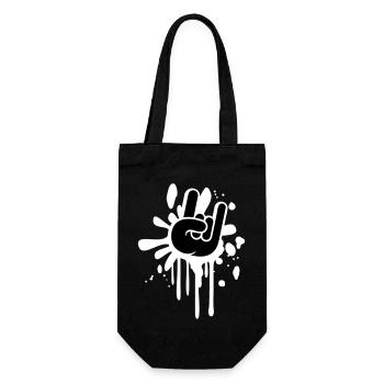 Heavy Metal Hard Rock Graffiti Horns Hand Gesture - Gift Bag for Bottles - black - Front