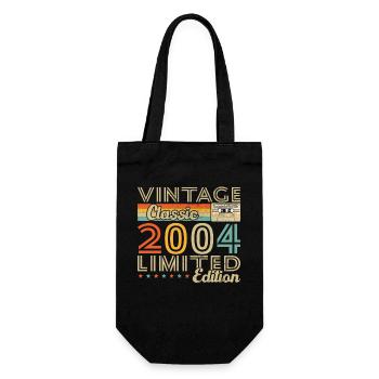 2004 Vintage Retro Geburtstagsgeschenk - Geschenkbeutel für Flaschen - Schwarz - Vorne