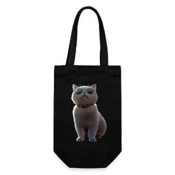 Britisch Kurzhaar Katze BKH Katzenmama Süße Katzen - Geschenkbeutel für Flaschen - Schwarz - Vorne