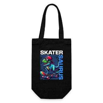Skateur Saurus Cool T-Rex Dinosaure Skateur - Sac à bouteille - noir - Devant