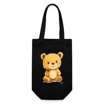 Fluffy friend for life, a cuddly bear - Gift Bag for Bottles - black - Front