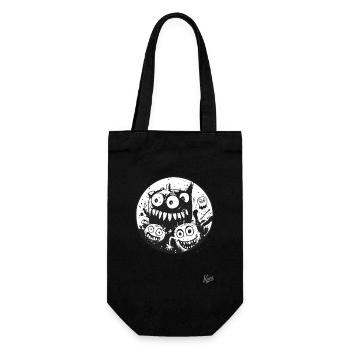 Ink and funny monsters - Gift Bag for Bottles - black - Front