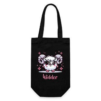 Widder Design für Sternzeichen Fans – Kawaii Motiv - Geschenkbeutel für Flaschen - Schwarz - Vorne