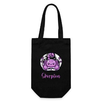 Skorpion Design für Sternzeichen Fans – Kawaii - Geschenkbeutel für Flaschen - Schwarz - Vorne