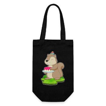 Squirrel Birthday Cake - Gift Bag for Bottles - black - Front