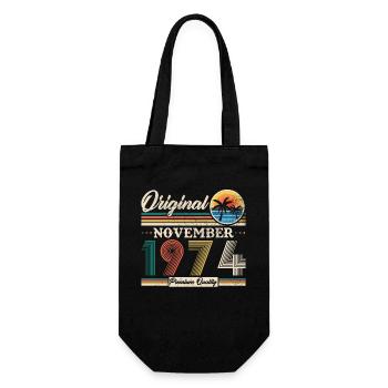 November 1974 Vintage Retro Geburtstagsgeschenk - Geschenkbeutel für Flaschen - Schwarz - Vorne