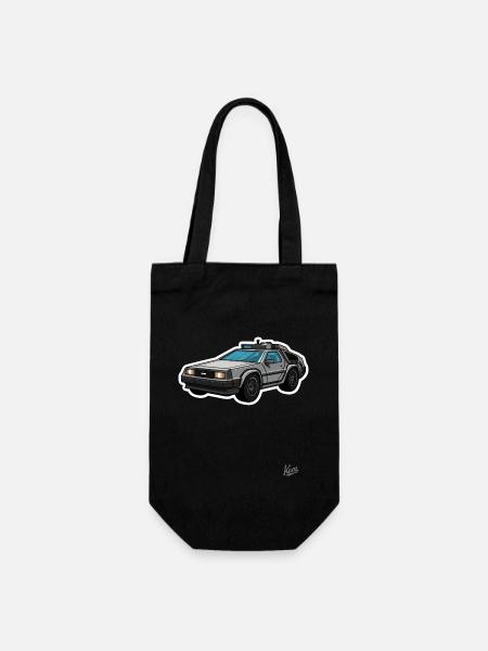 Lorean De, Die Zukunft ist zurück - Geschenkbeutel für Flaschen - Schwarz