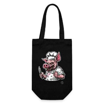 Faisons du saucisson avec le chef cochon - Sac à bouteille - noir - Devant