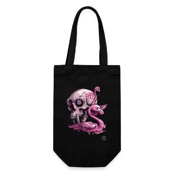 Pink Primate Skull & Flamingo: Tropical Vibes - Gift Bag for Bottles - black - Front
