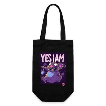 Ja, bin ich, verrückte Cartoon-Ratten-Maus - Geschenkbeutel für Flaschen - Schwarz - Vorne