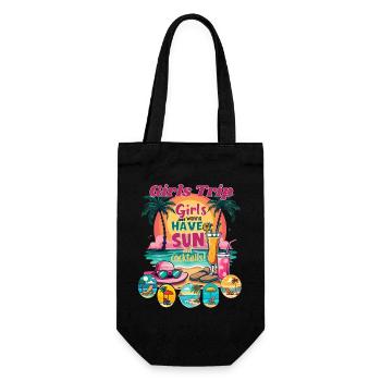 Girls Trip Sonnenstrand Vibes - Geschenkbeutel für Flaschen - Schwarz - Vorne