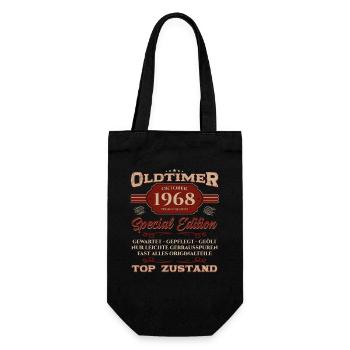 56. Geburtstag Oldtimer Oktober 1968 Jahrgang 68 - Geschenkbeutel für Flaschen - Schwarz - Vorne